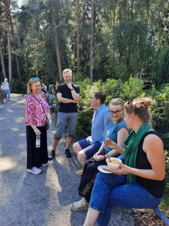 Finnish practitioners at the "Park Philosophy" event in Helsinki